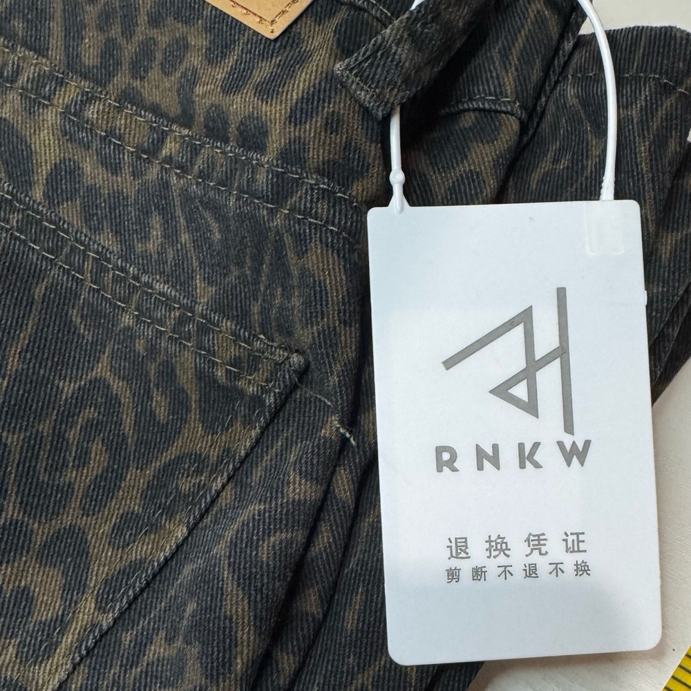 Women's Leopard Print Jeans - Black and Brown Barrel Jeans Streetware Jeans - Picture 9 of 12